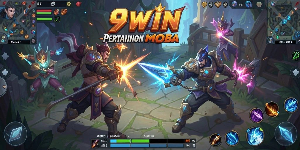 Screenshot gameplay 9WIN menampilkan aksi pertempuran tim yang mendebarkan.