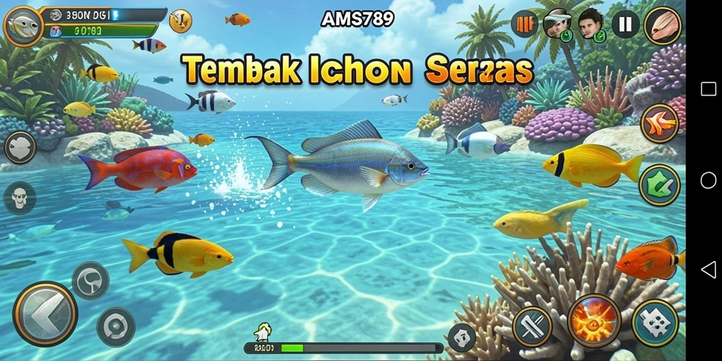 Tangkapan layar gameplay Tembak Ikan yang seru dan penuh warna.