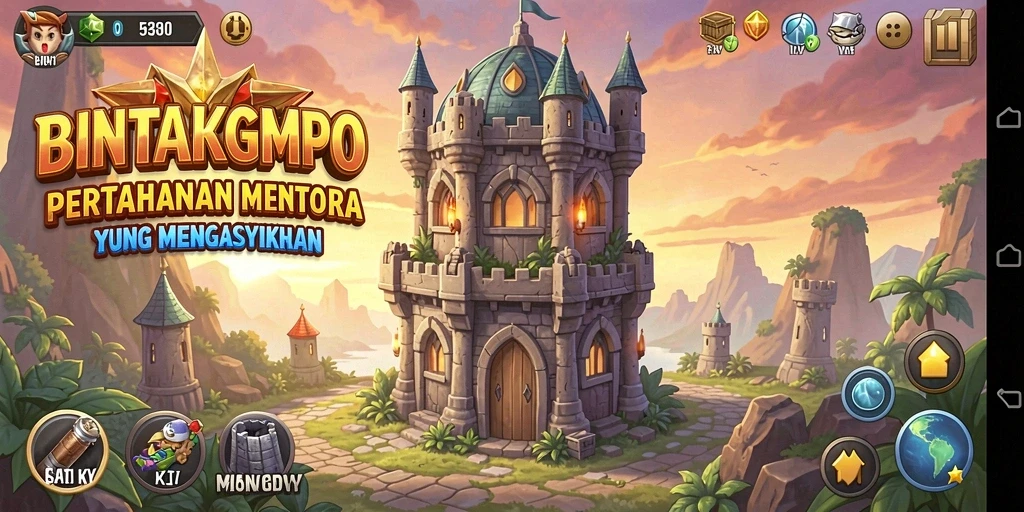 Screenshot gameplay BINTANGMPO menunjukkan aksi menara pertahanan yang seru.