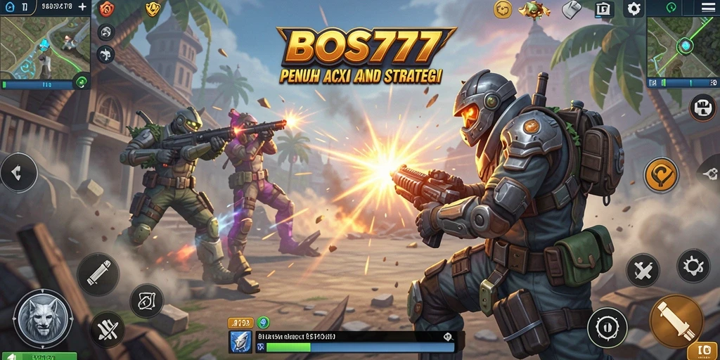 Tampilan gameplay mendebarkan di arena pertempuran TPS.