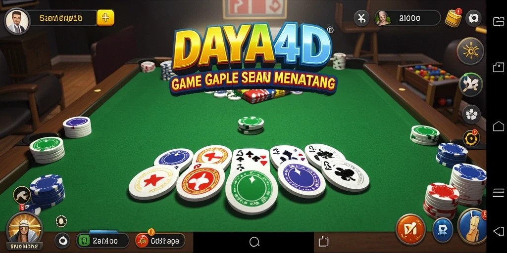 Tampilan menarik dari gameplay Gaple di DAYA4D.