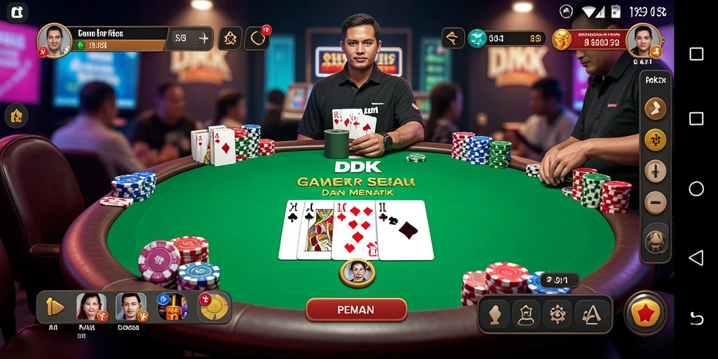 Screenshot DKK menunjukkan aksi seru saat bermain poker.