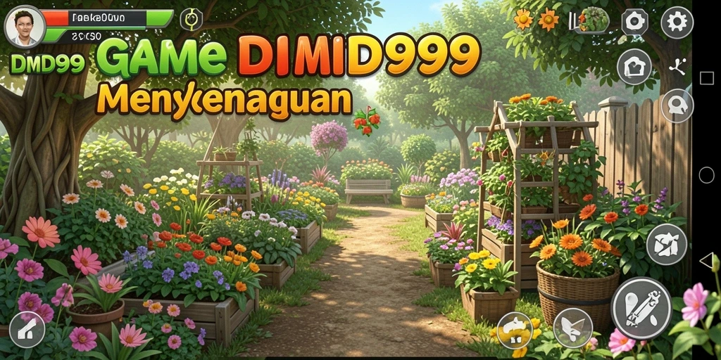 Screenshot DMD999 menampilkan aktivitas berkebun yang seru dan interaktif.