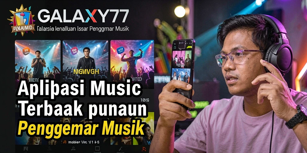 Screenshot GALAXY77 menampilkan gameplay musik yang seru dan interaktif.