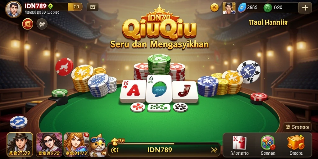 Tampilan gameplay seru IDN789 dalam permainan QiuQiu.