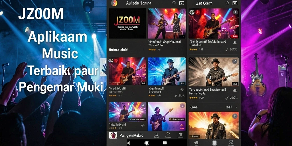 Tampilan utama J200M yang menampilkan berbagai genre musik.