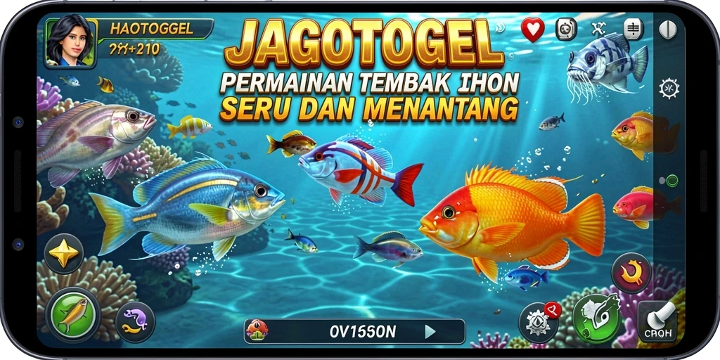 Tampilan gameplay seru JAGOTOGEL dalam menembak ikan.