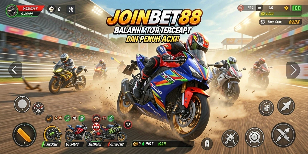 Gameplay seru dan mendebarkan dalam balapan motor.