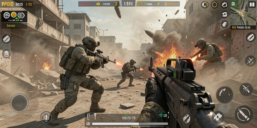 Gameplay MPOID yang intens dan mendebarkan saat berperang.