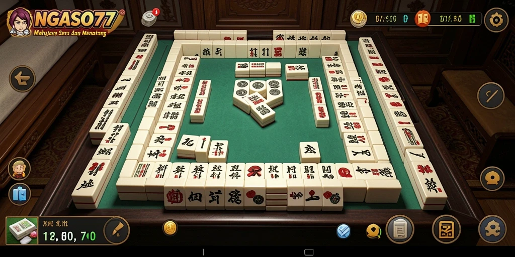 Tampilan gameplay Mahjong yang menarik dan menantang di NGASO77.