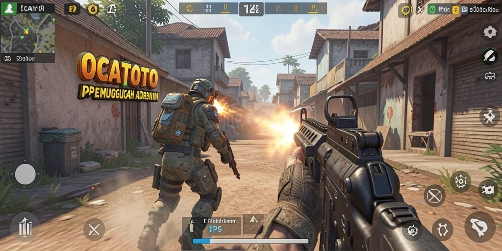 Tampilan gameplay seru OCATOTO dalam aksi TPS.