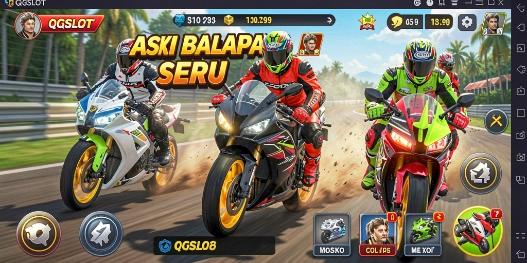 Tampilan menegangkan dari balapan motor di QQSLOT.