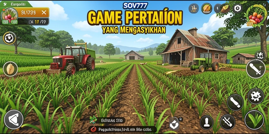 Screenshot gameplay SOV777 menampilkan petani yang merawat tanaman.