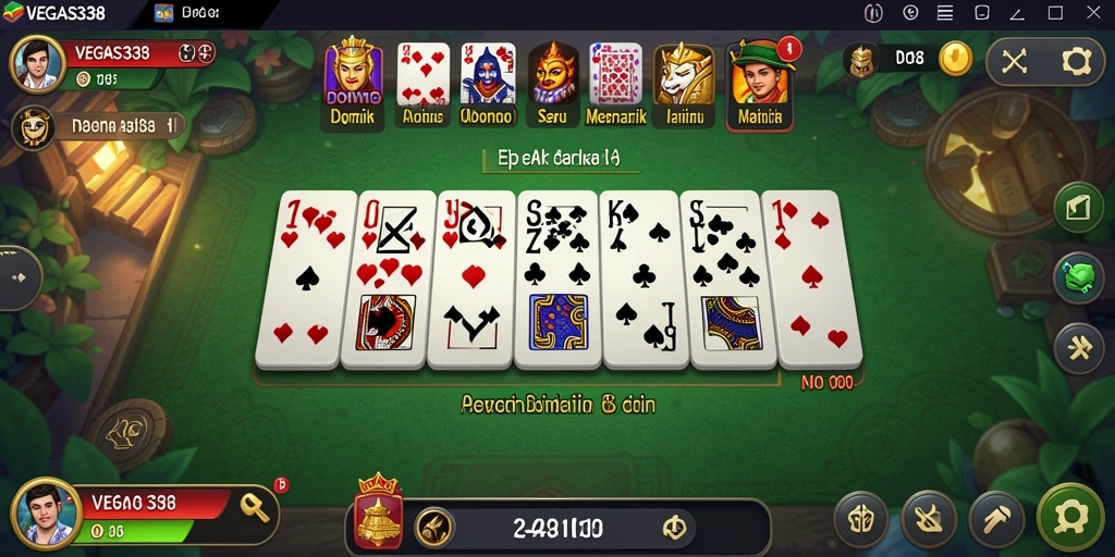 Tangkapan layar utama VEGAS338 menunjukkan aksi seru permainan Domino.