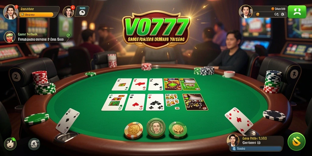 Tampilan gameplay poker VO777 yang seru dan menegangkan.