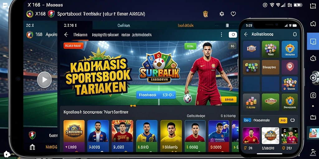 Tampilan menarik dari aplikasi X168 dengan berbagai pilihan taruhan olahraga.